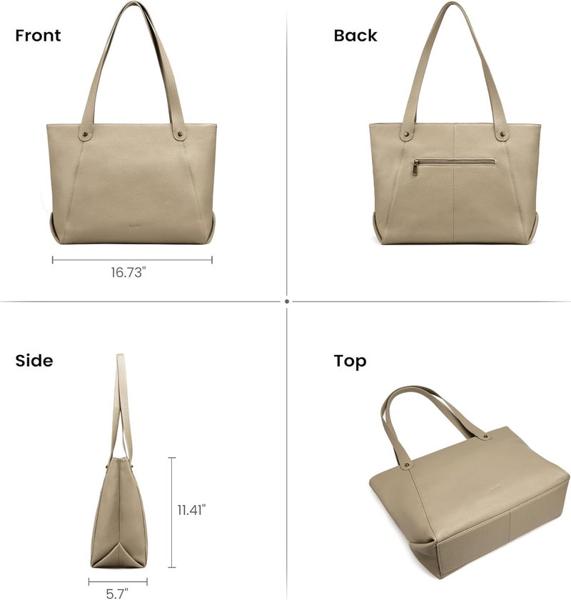 befen Genuine Leather Tote Bag for Women Work, Women's Leather Shoulder Bags Purses Satchel Handbags with Laptop Compartment - Image 4